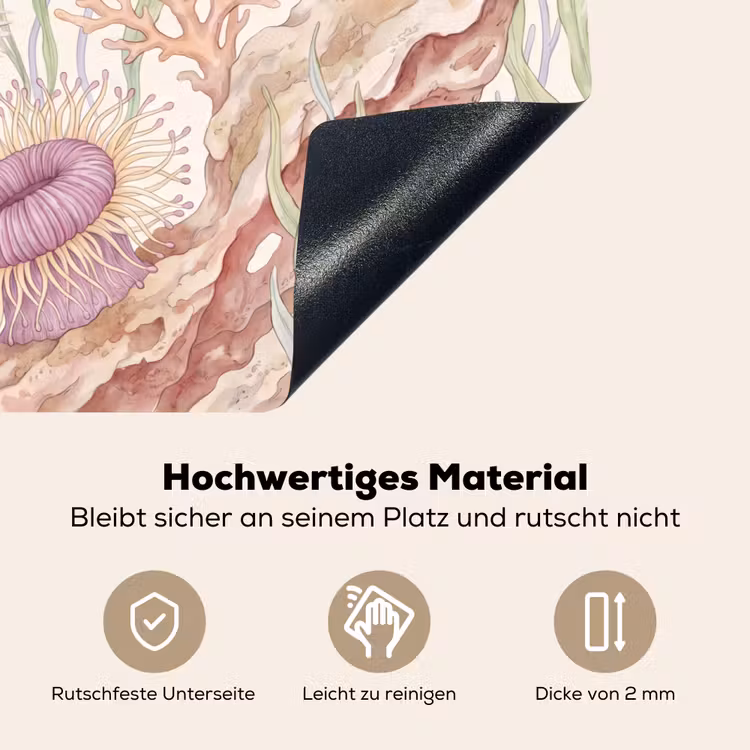 Zeeleven - Koraal - Onderwater - Illustratie - Kleurrijk Inductie beschemer met haakjes klein -ky-onderkant-de
