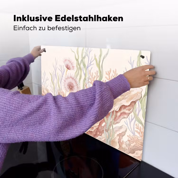 Zeeleven - Koraal - Onderwater - Illustratie - Kleurrijk Inductie beschemer met haakjes klein -ky-ophangen-de