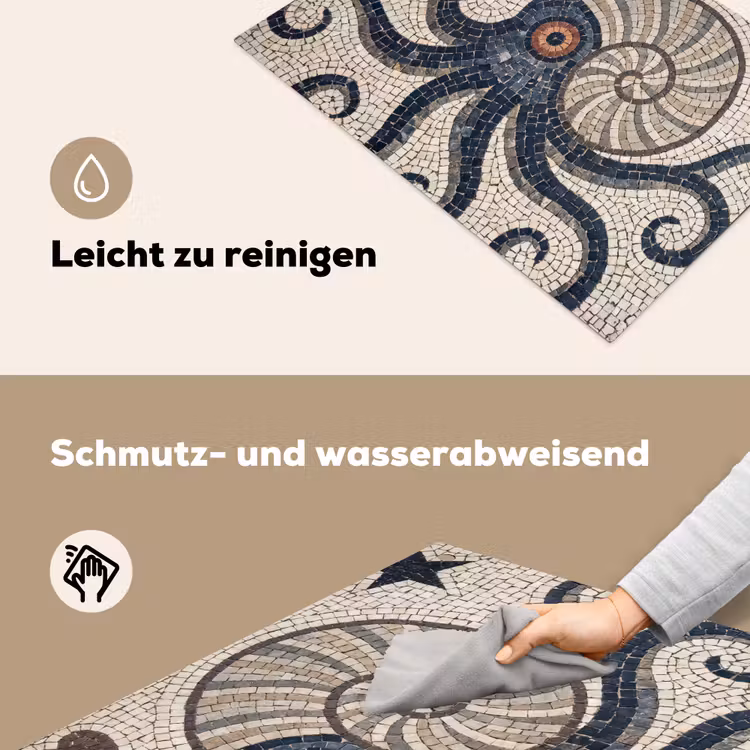 Zeeleven - Mozaïek - Kunst - Vintage - Beige Inductie beschemer met haakjes klein -ky-schoon-de