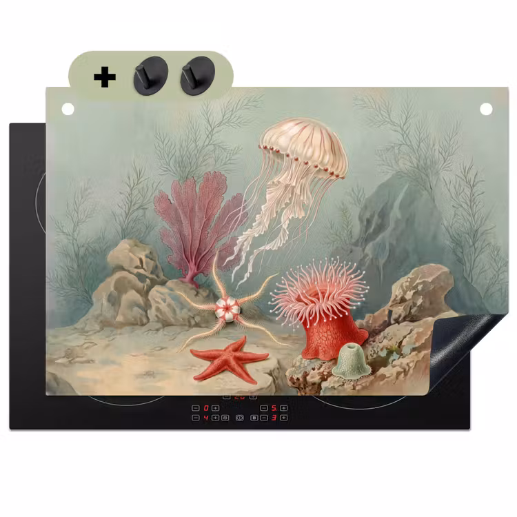 Zeeleven - Kwal - Onderwater - Illustratie - Beige Inductie beschemer met haakjes klein -3d