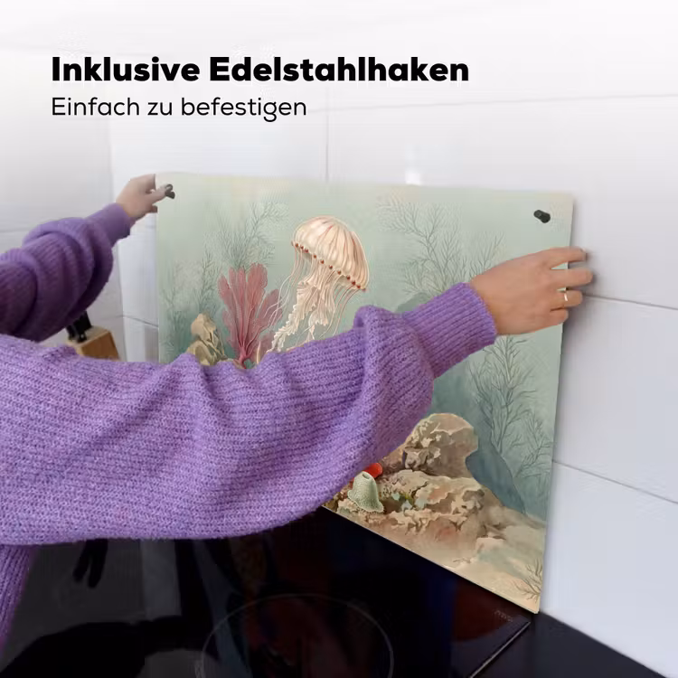 Zeeleven - Kwal - Onderwater - Illustratie - Beige Inductie beschemer met haakjes klein -ky-ophangen-de