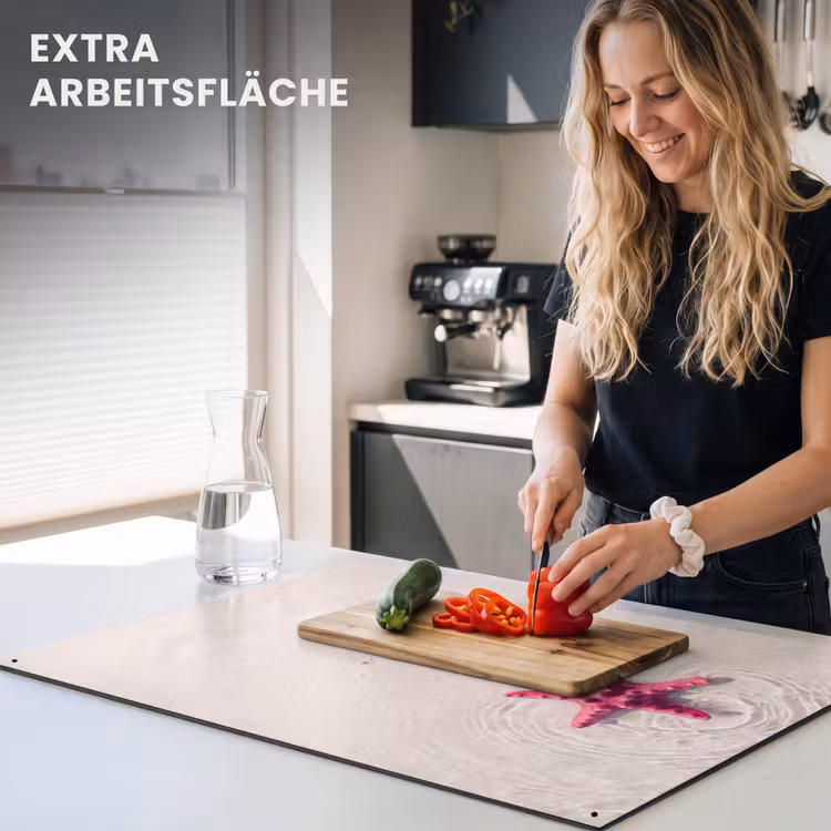 Zeeleven - Zeester - Strand - Roze - Water Inductie beschemer met haakjes klein -ky-usp-de
