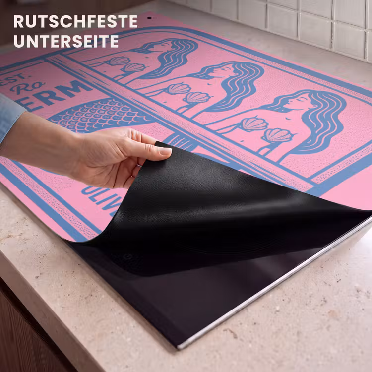 Meermin - Sardineblik - Illustratie - Roze - Retro Inductie beschemer met haakjes klein -ky-onderkant-de