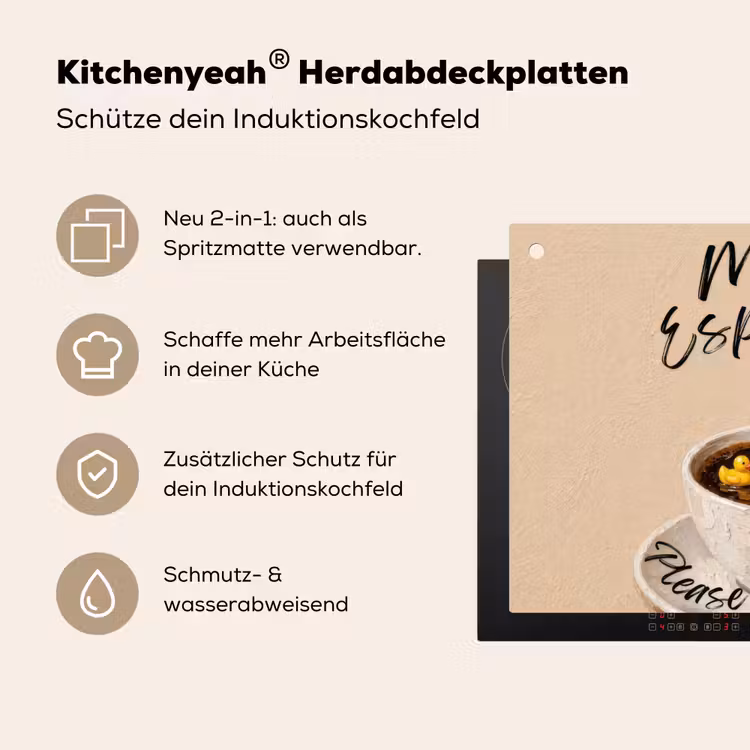 More espresso - Koffie - Eend Inductie beschemer met haakjes klein -ky-usp-de