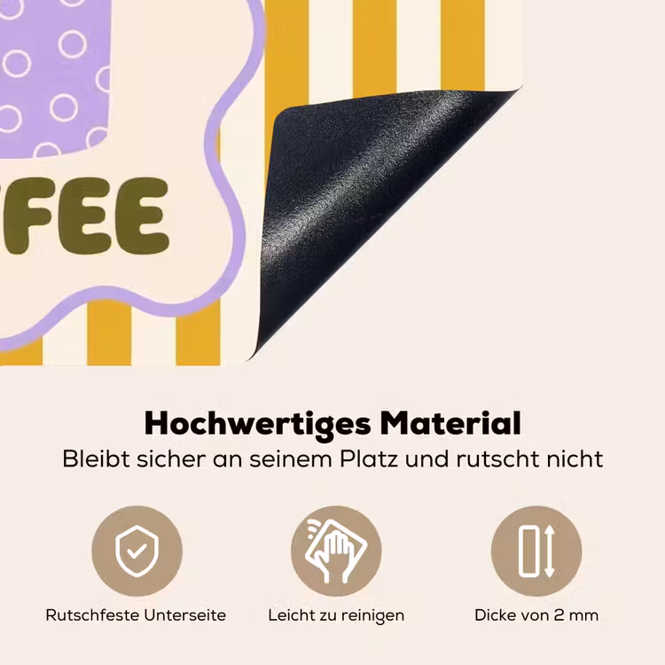 More coffee - Geel - Paars - Strepen - Mok Inductie beschemer met haakjes klein -ky-onderkant-de