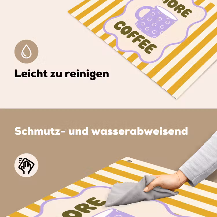 More coffee - Geel - Paars - Strepen - Mok Inductie beschemer met haakjes klein -ky-schoon-de