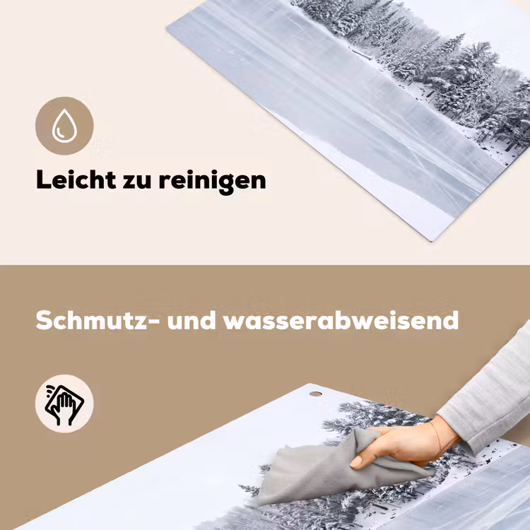 Meer - Dennen - IJs - Winter - Rustgevend Inductie beschemer met haakjes klein -ky-schoon-de