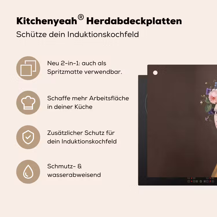 Meesterwerk -  Modern - Kleurrijk Inductie beschemer met haakjes klein -ky-usp-de
