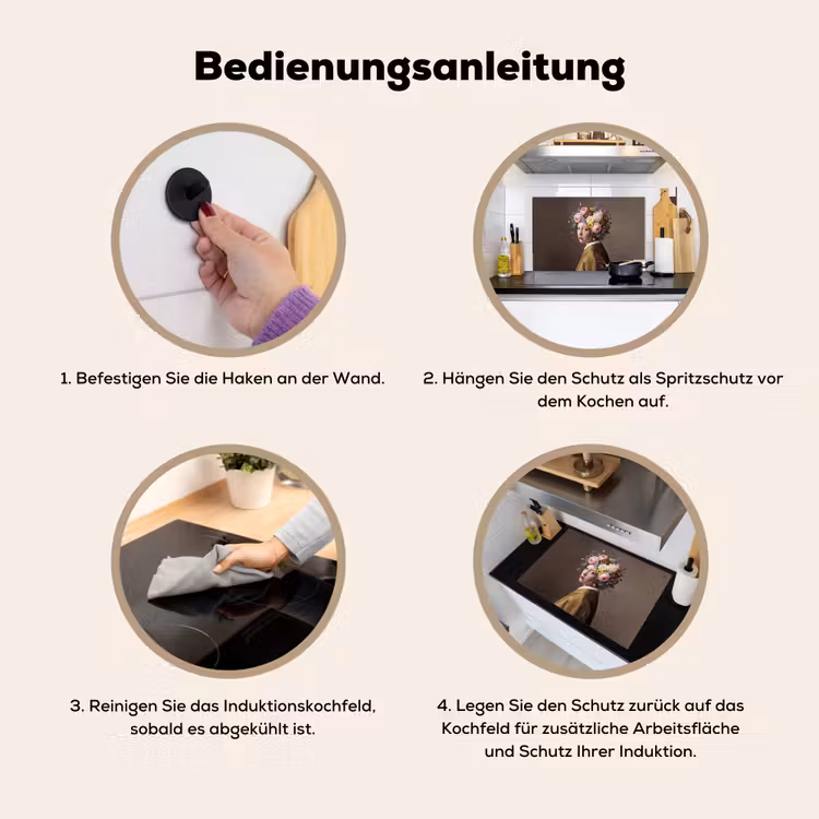 Meesterwerk -  Modern - Kleurrijk Inductie beschemer met haakjes klein -ky-gebruik-de