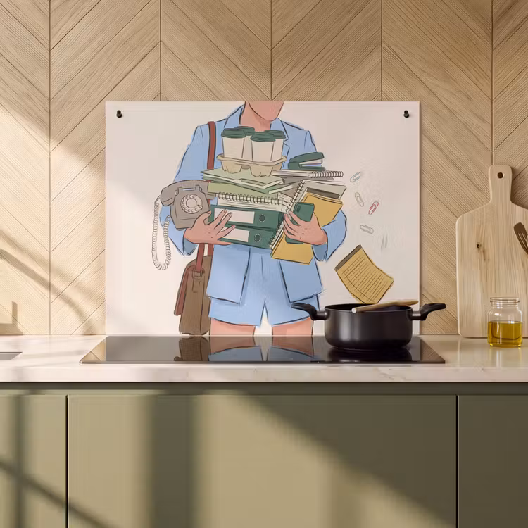 Mens - Kantoorartikelen - Werk - Modern Inductie beschemer met haakjes klein -sfeer2