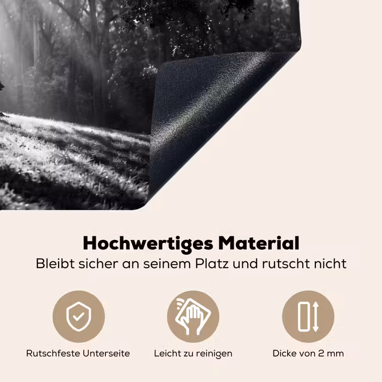 Mens - Hond - Natuur - Zwart-wit - Silhouet Inductie beschemer met haakjes klein -ky-onderkant-de