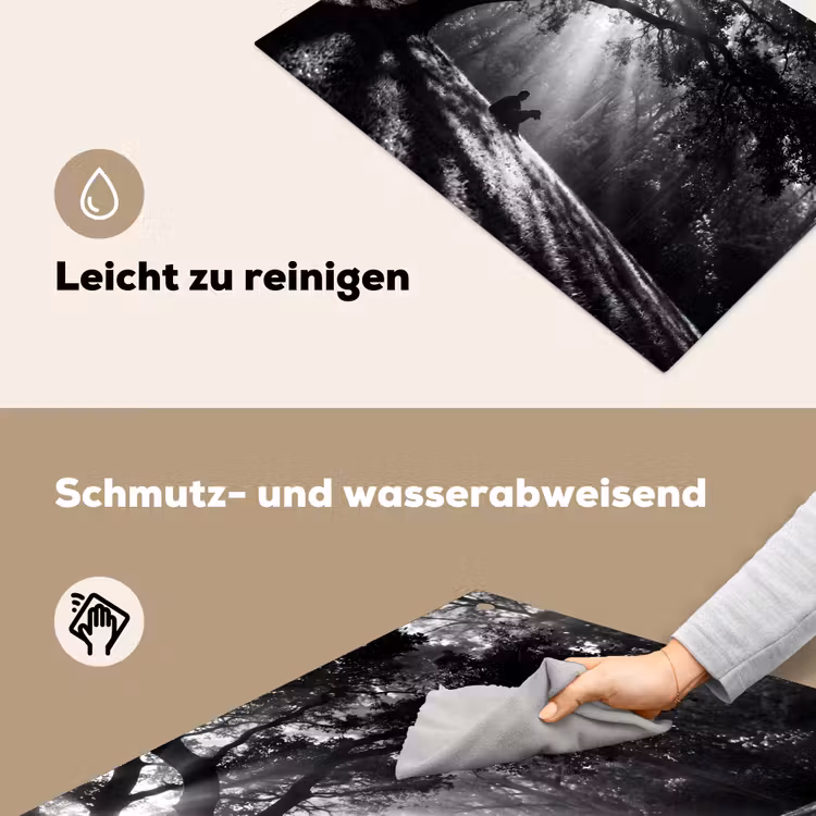 Mens - Hond - Natuur - Zwart-wit - Silhouet Inductie beschemer met haakjes klein -ky-schoon-de