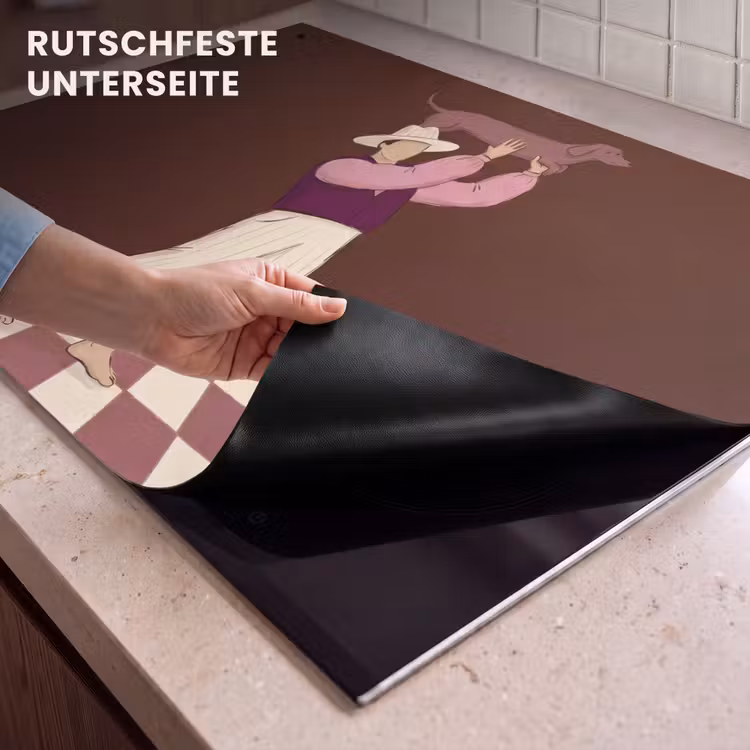 Mens - Hond - Dieren - Abstract - Roze Inductie beschemer met haakjes klein -ky-onderkant-de