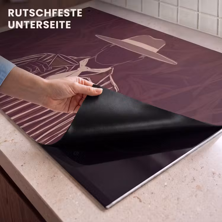 Mens - Hoed - Cocktail - Abstract - Bruin Inductie beschemer met haakjes klein -ky-onderkant-de