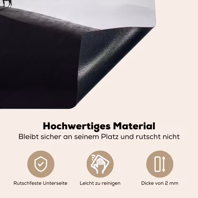 Mens - Kameel - Zandduin - Natuur - Monochroom Inductie beschemer met haakjes klein -ky-onderkant-de