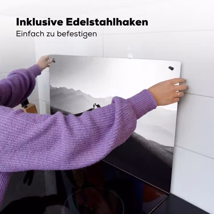 Mens - Kameel - Zandduin - Natuur - Monochroom Inductie beschemer met haakjes klein -ky-ophangen-de