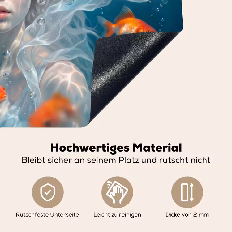 Mens - Onderwater - Vis - Modern - Blauw Inductie beschemer met haakjes klein -ky-onderkant-de