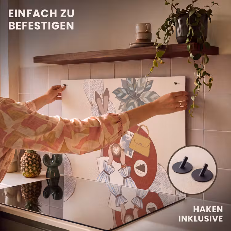 Mensen - Cafe - Koffie - Stadsleven - Modern Inductie beschemer met haakjes klein -ky-ophangen-de