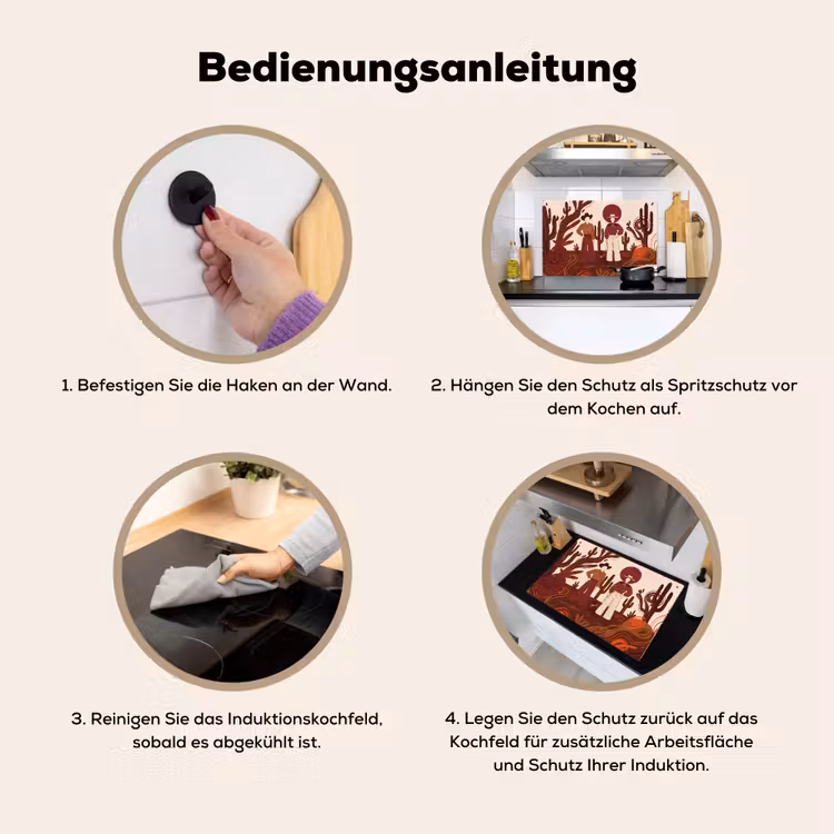 Mensen - Cowboykleding - Westerse stijl - Illustratie - Bruin Inductie beschemer met haakjes klein -ky-gebruik-de