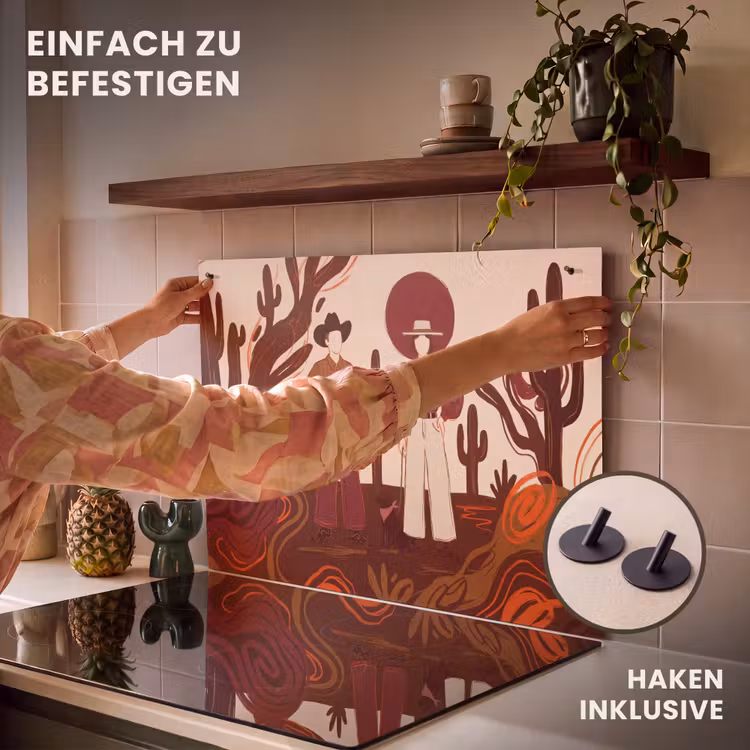 Mensen - Cowboykleding - Westerse stijl - Illustratie - Bruin Inductie beschemer met haakjes klein -ky-ophangen-de