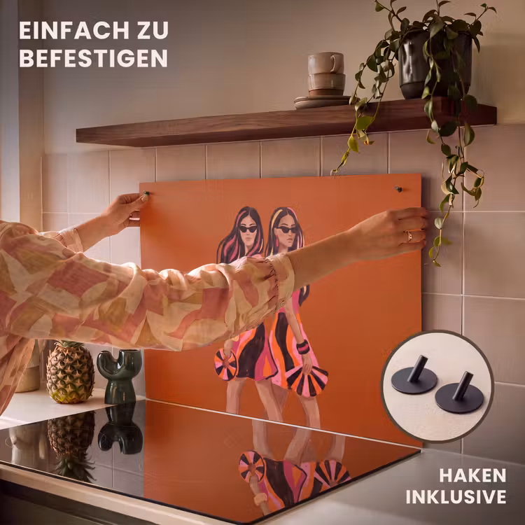 Mensen - Duo - Mode - Illustratie - Kleurrijk Inductie beschemer met haakjes klein -ky-ophangen-de