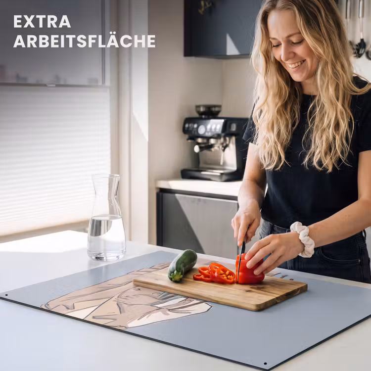 Mensen - Boodschappen - Stadsleven - Modern - Kleurrijk Inductie beschemer met haakjes klein -ky-usp-de