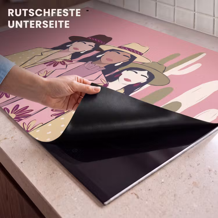 Mensen - Hoeden - Abstract - Roze - Portret Inductie beschemer met haakjes klein -ky-onderkant-de