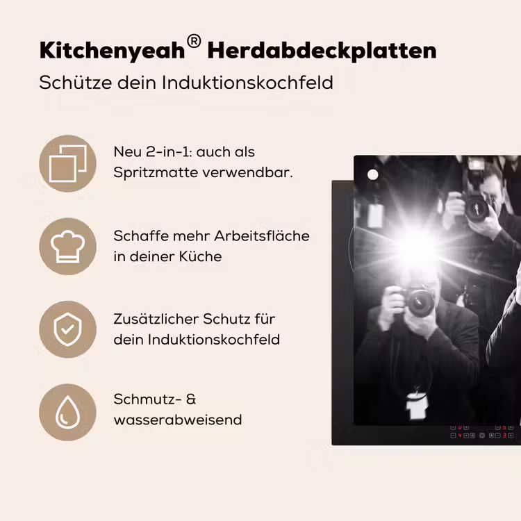 Mensen - Camera - Flitslicht - Zwart-wit - Media Inductie beschemer met haakjes klein -ky-usp-de