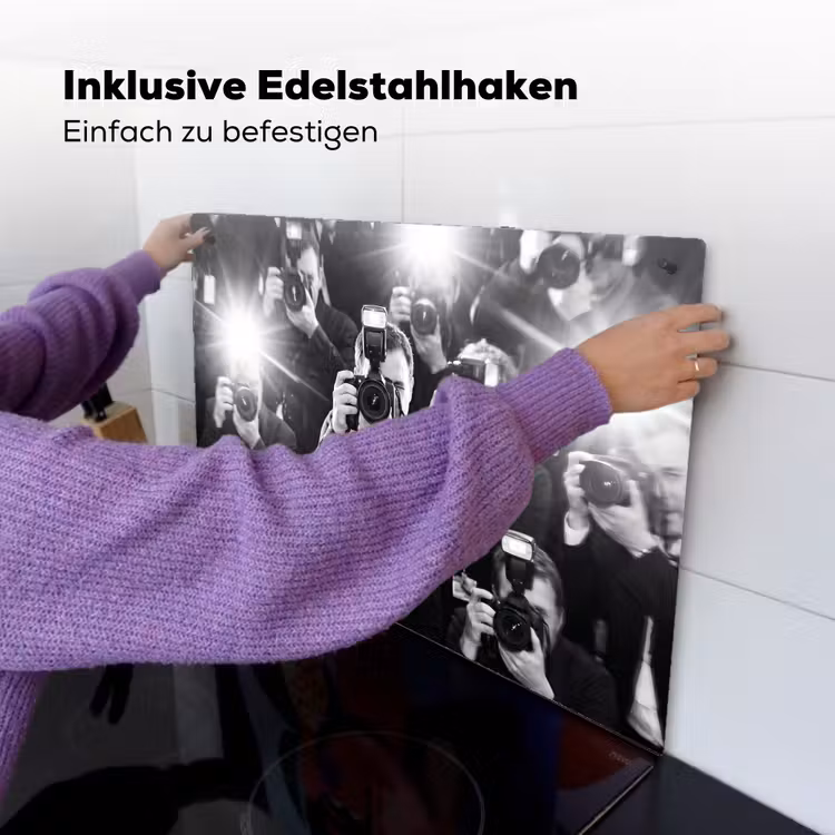 Mensen - Camera - Flitslicht - Zwart-wit - Media Inductie beschemer met haakjes klein -ky-ophangen-de
