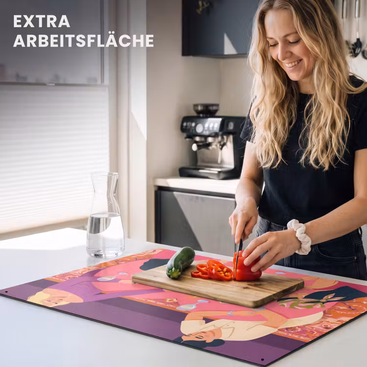 Mensen - Kaartspel - Interieur - Modern - Kleurrijk Inductie beschemer met haakjes klein -ky-usp-de
