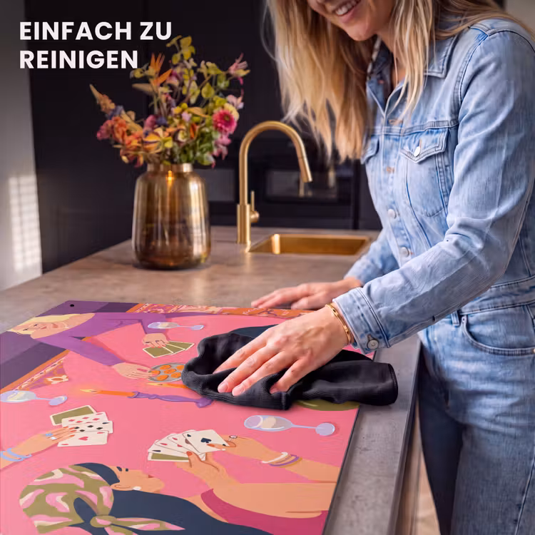 Mensen - Kaartspel - Interieur - Modern - Kleurrijk Inductie beschemer met haakjes klein -ky-schoon-de