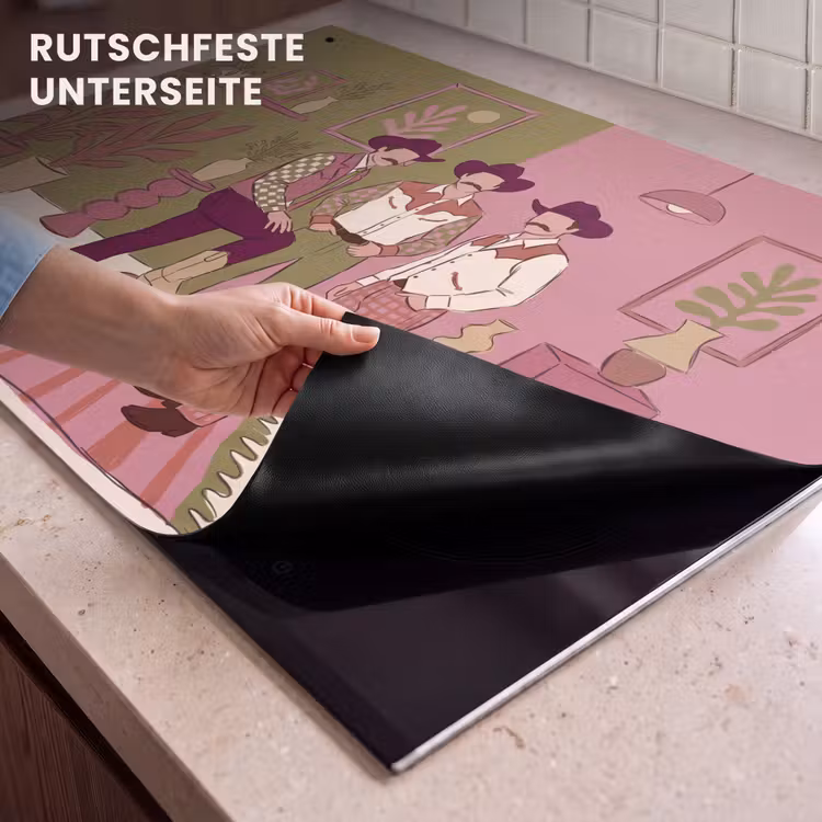 Mensen - Mannen - Hoeden - Retro - Interieur Inductie beschemer met haakjes klein -ky-onderkant-de
