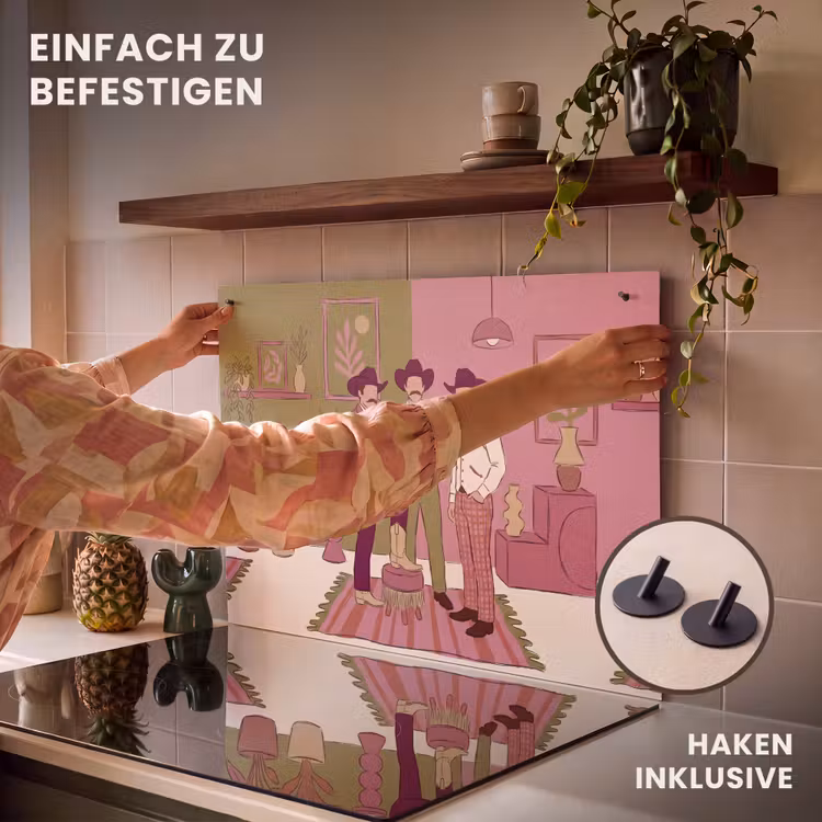 Mensen - Mannen - Hoeden - Retro - Interieur Inductie beschemer met haakjes klein -ky-ophangen-de