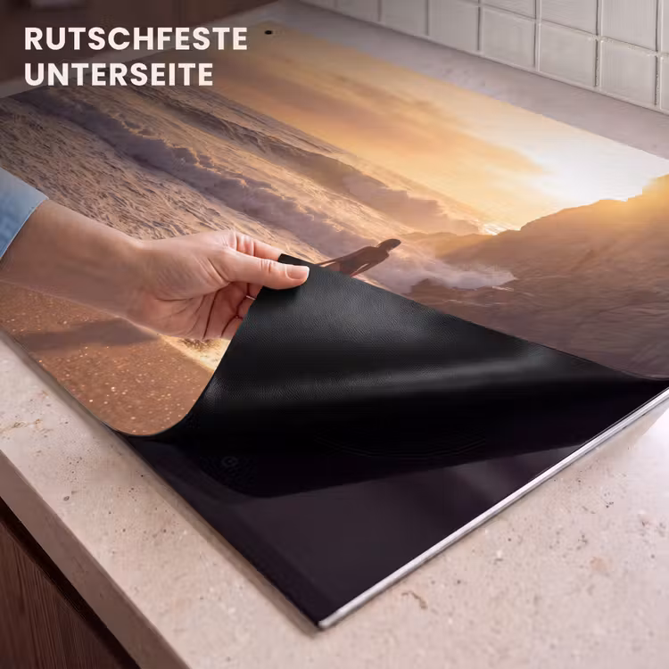 Mensen - Oceaan - Zonsondergang - Kust - Goud Inductie beschemer met haakjes klein -ky-onderkant-de