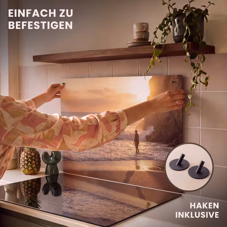 Mensen - Oceaan - Zonsondergang - Kust - Goud Inductie beschemer met haakjes klein -ky-ophangen-de