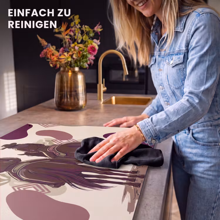 Mensen - Ruiters - Western - Illustratie - Bruin Inductie beschemer met haakjes klein -ky-schoon-de