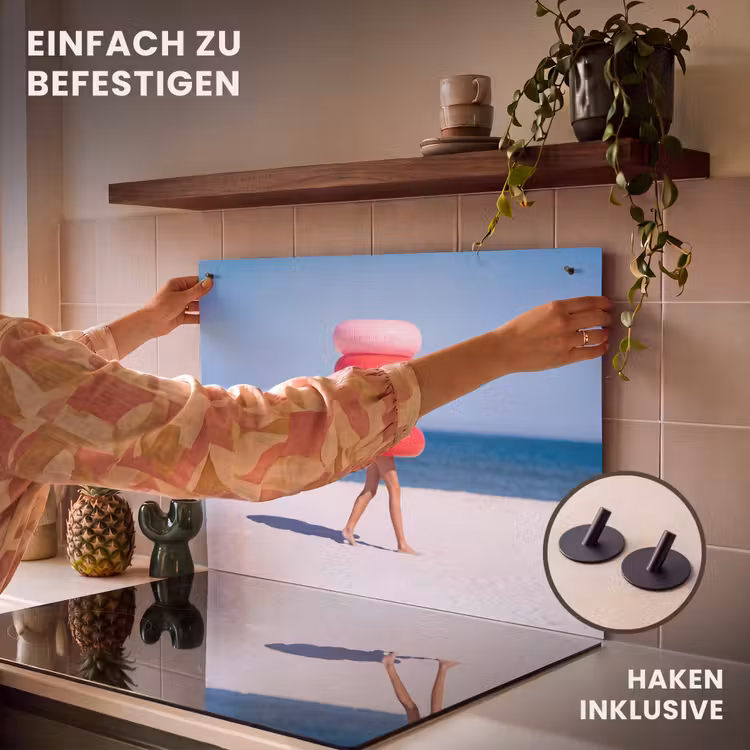 Mensen - Strand - Zomer - Recreatie - Kleurrijk Inductie beschemer met haakjes klein -ky-ophangen-de