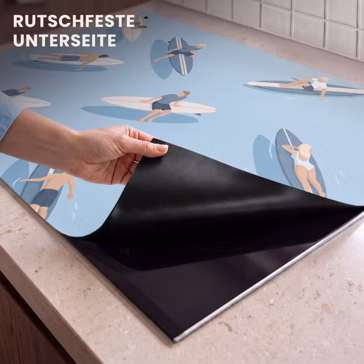 Mensen - Surfen - Water - Zomer - Illustratie Inductie beschemer met haakjes klein -ky-onderkant-de