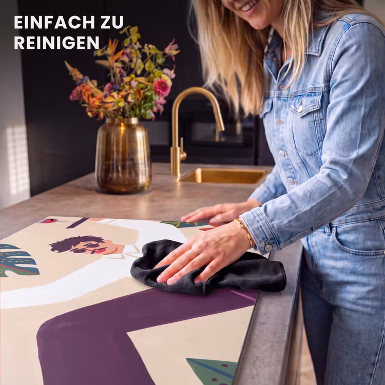 Mensen - Dienblad - Eten - Modern - Kleurrijk Inductie beschemer met haakjes klein -ky-schoon-de