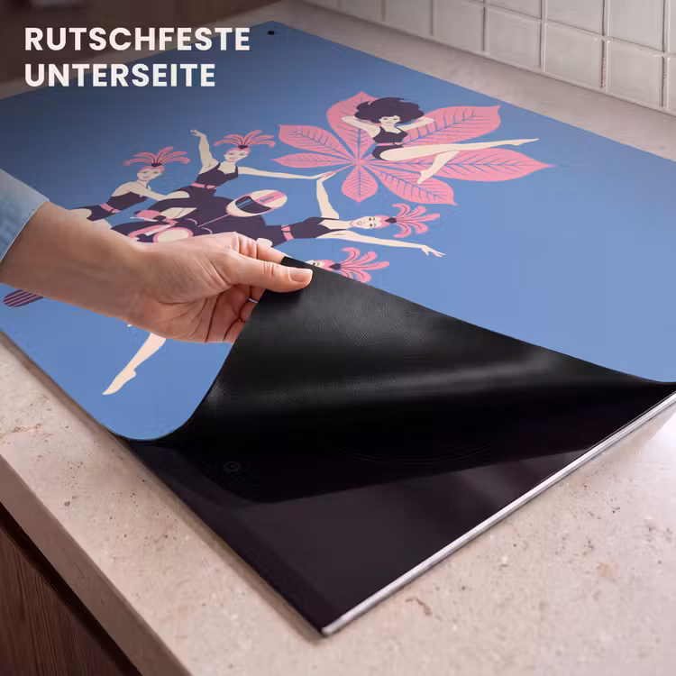 Mensen - Dans - Motor - Retro - Roze Inductie beschemer met haakjes klein -ky-onderkant-de