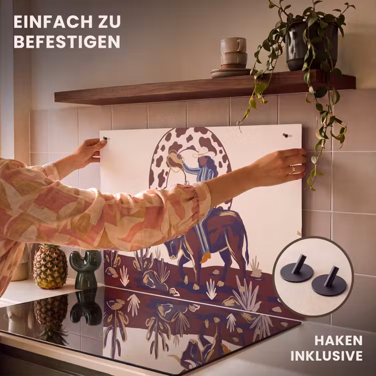 Mensen - Dieren - Cowboy - Abstract - Kleurrijk Inductie beschemer met haakjes klein -ky-ophangen-de