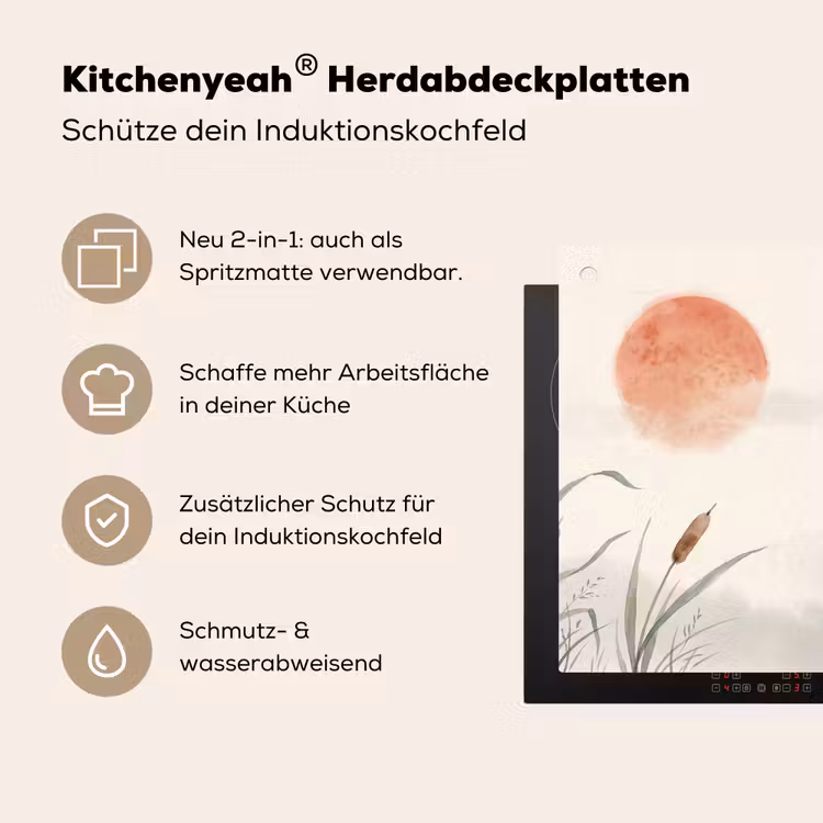 Minimalistisch - Bamboe - Groen Inductie beschemer met haakjes klein -ky-usp-de