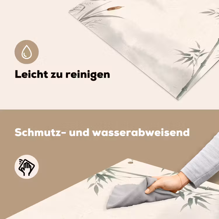 Minimalistisch - Bamboe - Groen Inductie beschemer met haakjes klein -ky-schoon-de