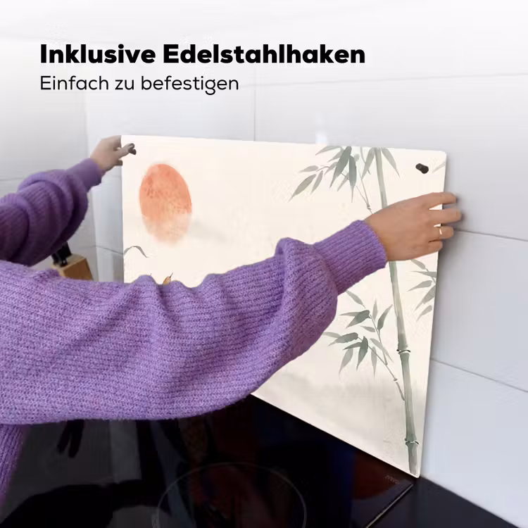 Minimalistisch - Bamboe - Groen Inductie beschemer met haakjes klein -ky-ophangen-de