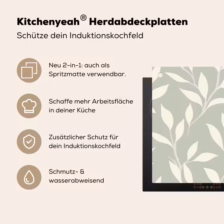 Minimalistisch - Patroon - Groen Inductie beschemer met haakjes klein 777 -ky-usp-de