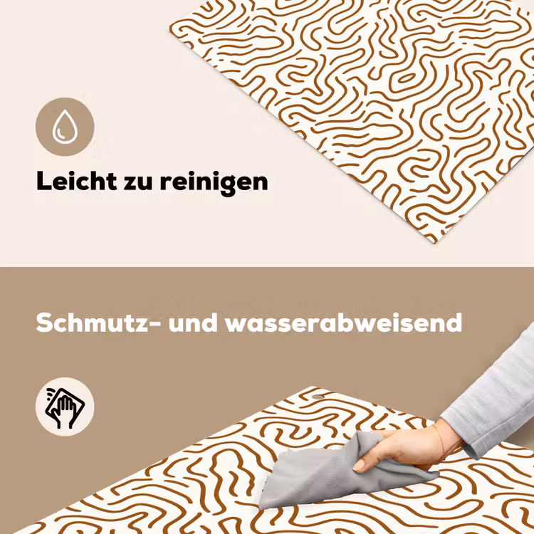 Minimalistisch - Patroon - Terracotta Inductie beschemer met haakjes klein 777 -ky-schoon-de