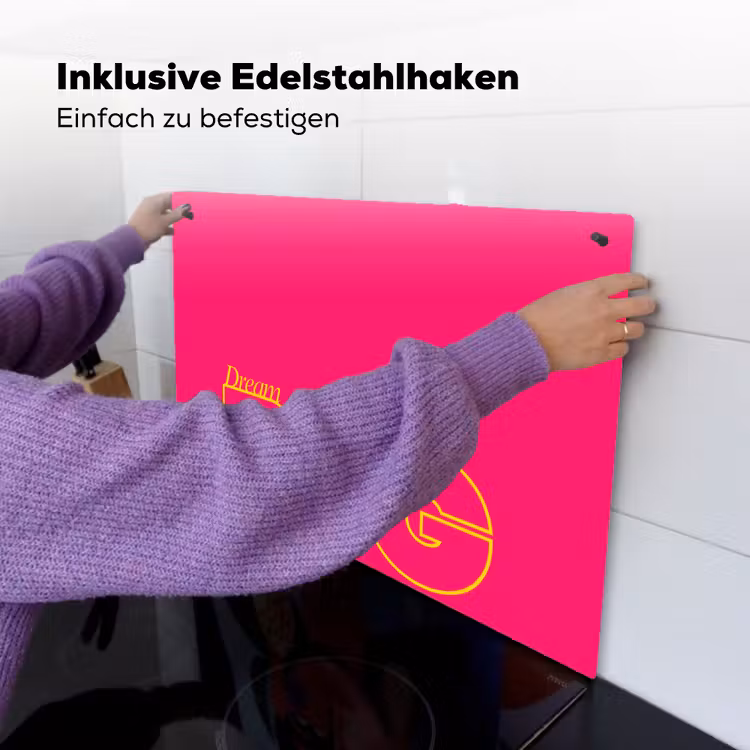 Minimalistisch - Roze - Dream big - Grafisch Inductie beschemer met haakjes klein -ky-ophangen-de