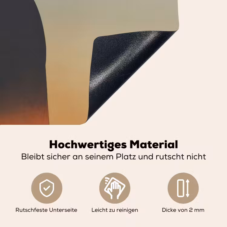 Minimalistisch - Silhouet - Oranje Inductie beschemer met haakjes klein -ky-onderkant-de
