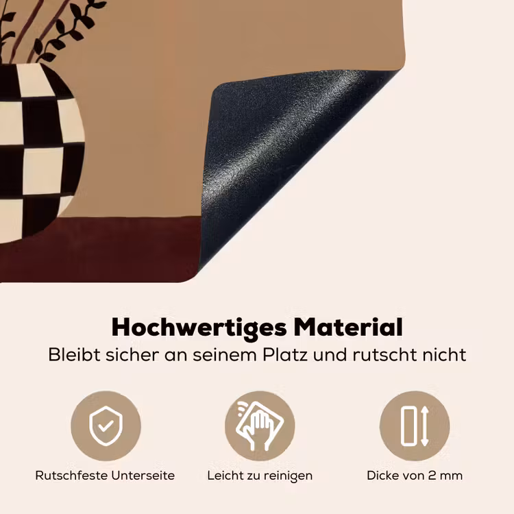 Minimalistisch - Vaas - Bloemen - Bruin Inductie beschemer met haakjes klein -ky-onderkant-de