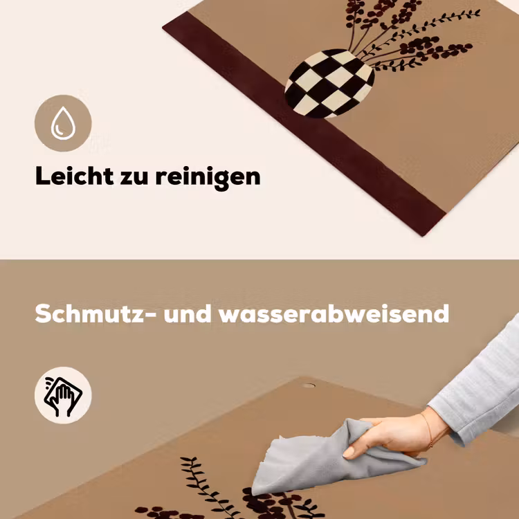 Minimalistisch - Vaas - Bloemen - Bruin Inductie beschemer met haakjes klein -ky-schoon-de